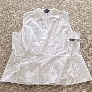 NWT Pendleton XL White Sleeveless Wrap Top